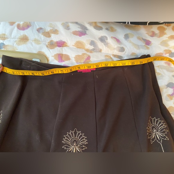 Dirndl skirt chocolate brown beautiful stitch large - Picture 3 of 5